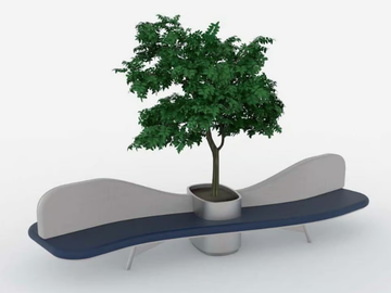 EOLO - Fabric bench seating with back by Viscio Urban Design - view 2